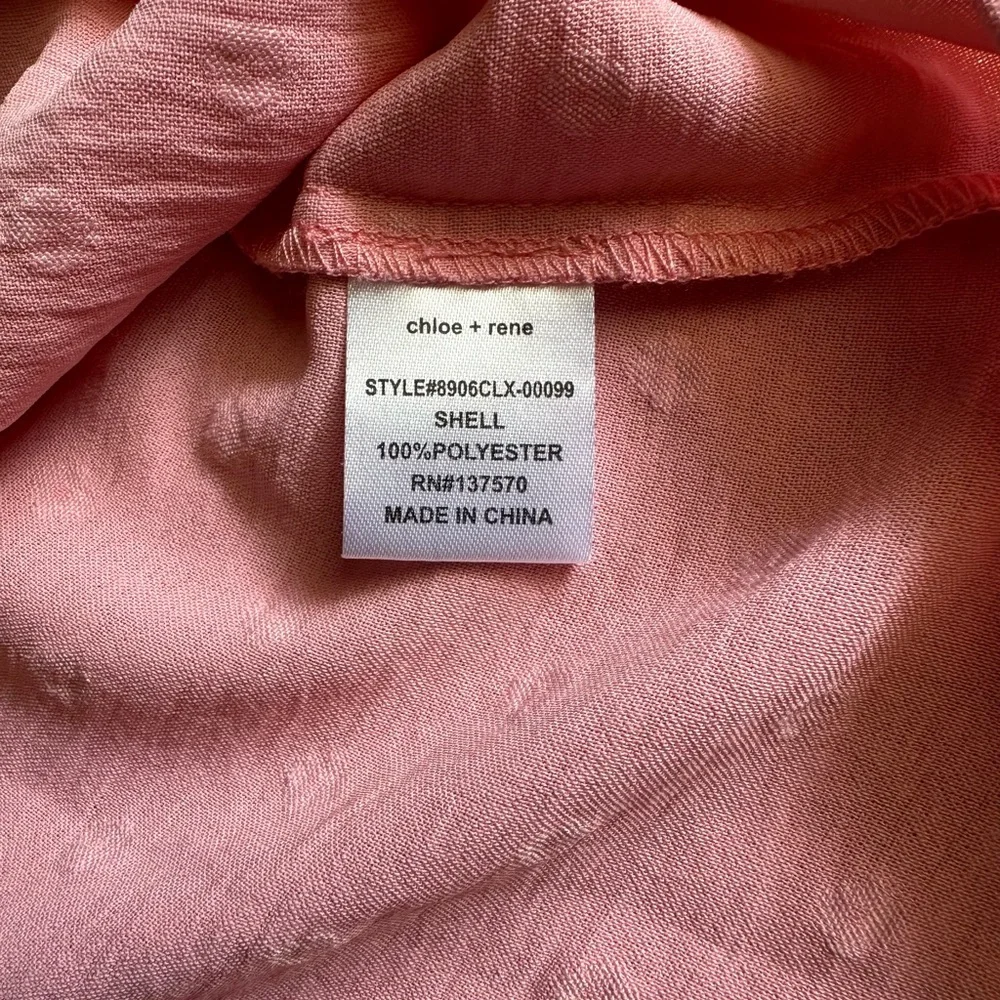 Chloe + Rene Pink Ruffled Sleeve Blouse - Picture 7 of 7